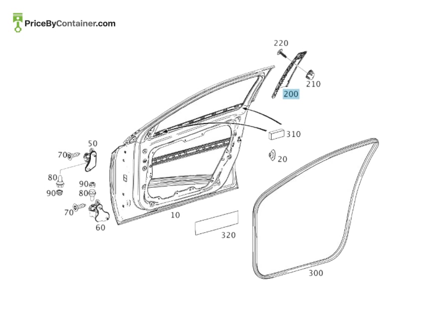 MERCEDES-BENZ 176722010028 — MERCEDES BENZ GENUINE TRIM MOLDING A176722010028