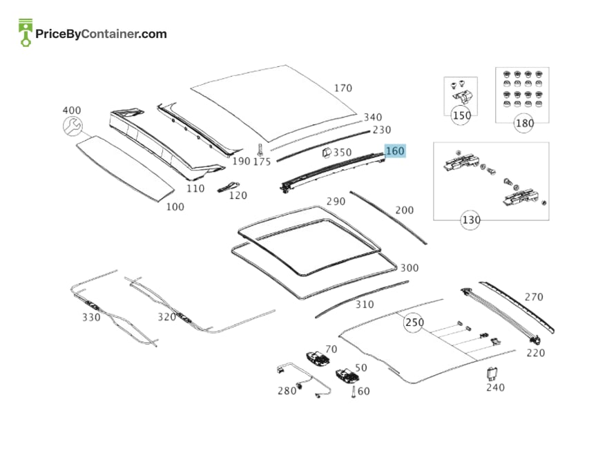 MERCEDES-BENZ 1767800075 — MERCEDES BENZ GENUINE SLIDINGROOFMECHANICS A1767800075