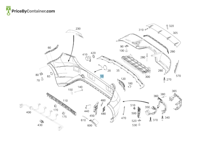 MERCEDES-BENZ 17688002019999 — MERCEDES BENZ GENUINE TRIM BUMPER A17688002019999