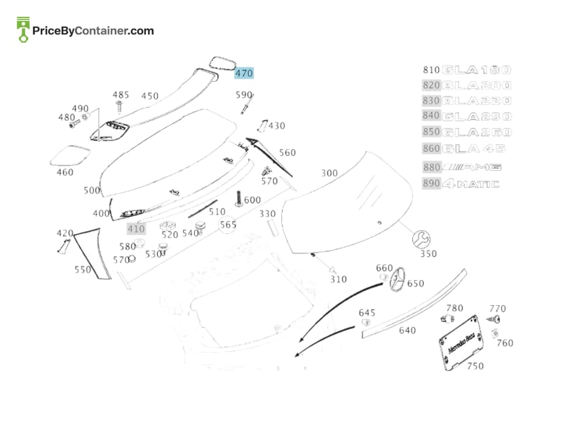MERCEDES-BENZ 1768851238 — MERCEDES BENZ GENUINE SIDE SPOILER A1768851238