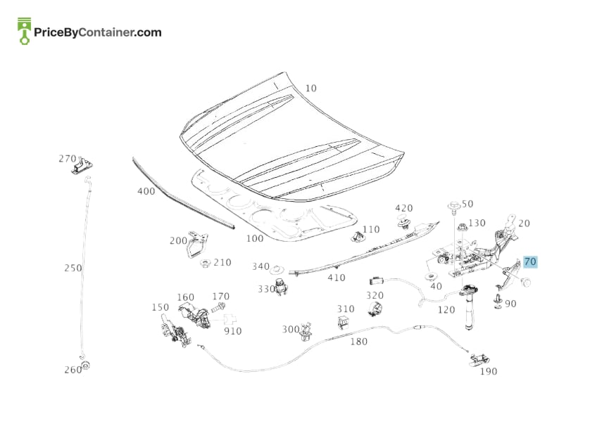 MERCEDES-BENZ 1768870225 — MERCEDES BENZ GENUINE HINGE COVER A1768870225