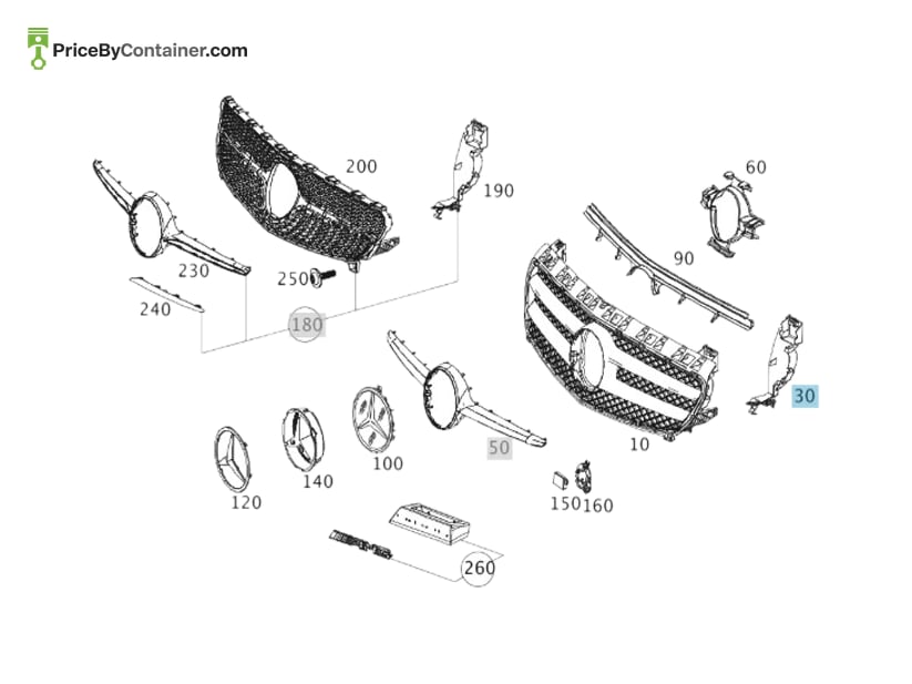 MERCEDES-BENZ 1768880038 — MERCEDES BENZ GENUINE AIRFLOW SERRATION A1768880038