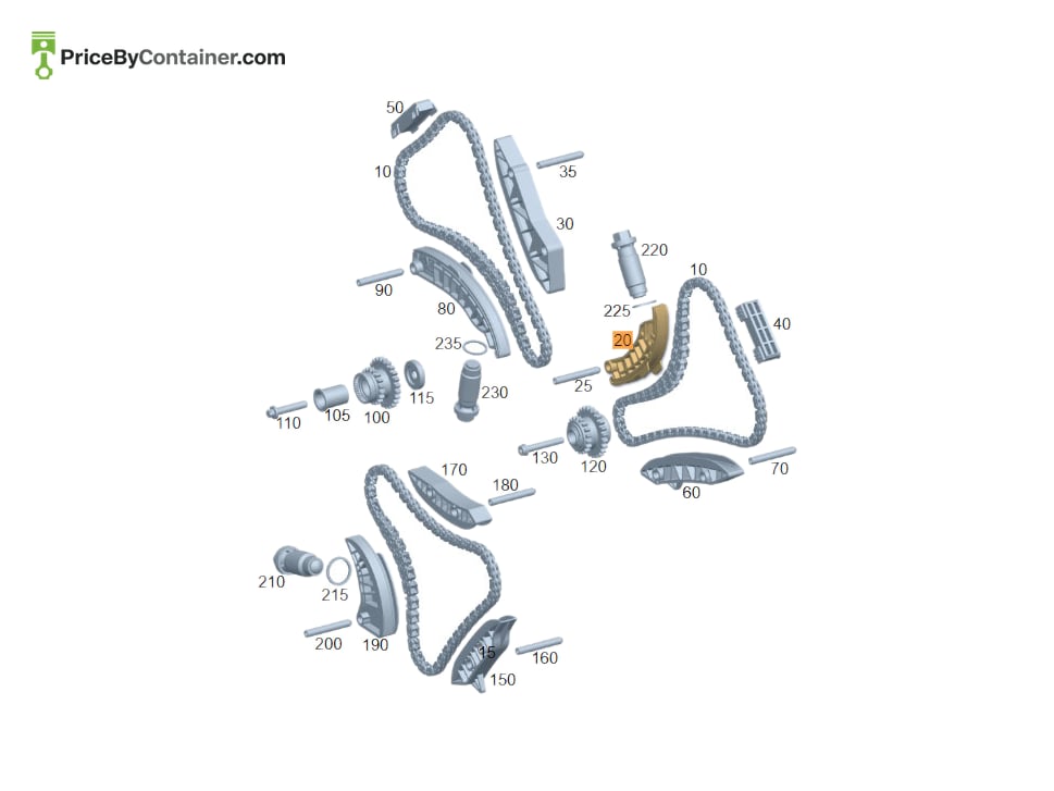 MERCEDES-BENZ 1770509200 — MERCEDES BENZ GENUINE CHAIN TENSIONER RAIL LH A1770509200