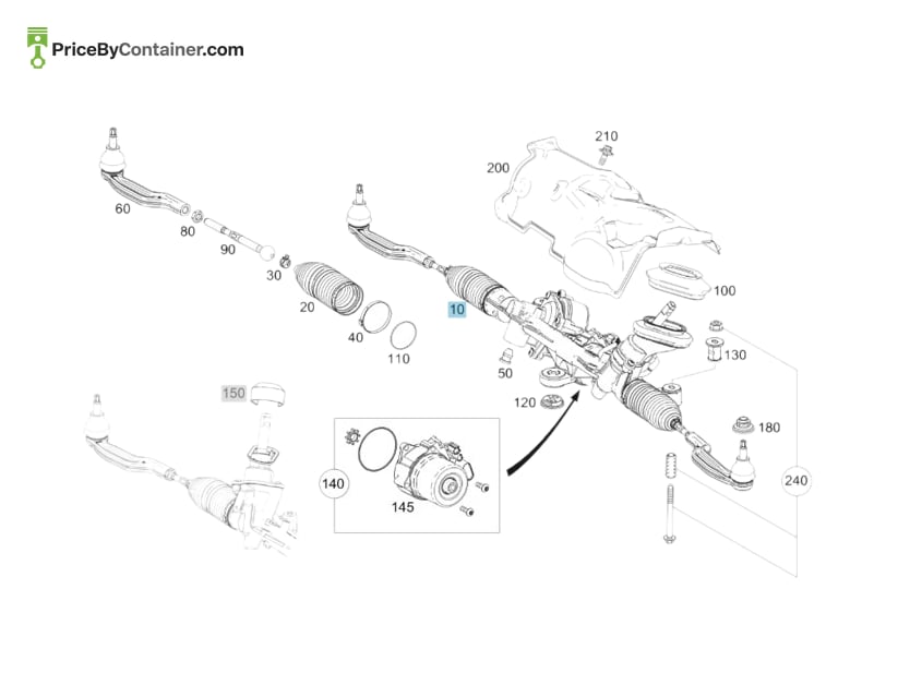 MERCEDES-BENZ 1774606500 — MERCEDES BENZ GENUINE STEERING GEAR A1774606500