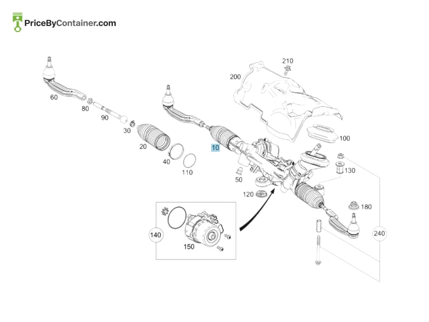 MERCEDES-BENZ 1774607600 — MERCEDES BENZ GENUINE STEERING GEAR A1774607600