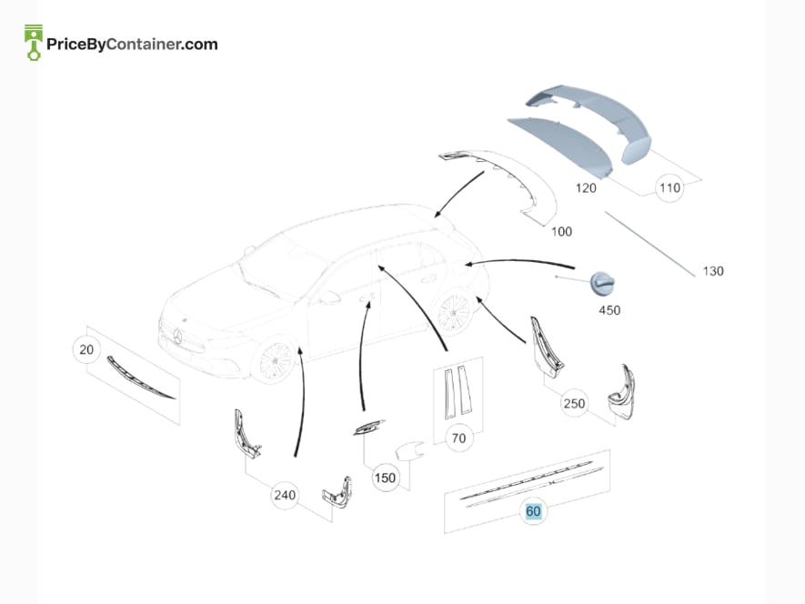 MERCEDES-BENZ 1776908701 — MERCEDES BENZ GENUINE TRIM LONGITUDINAL MEMBER A1776908701