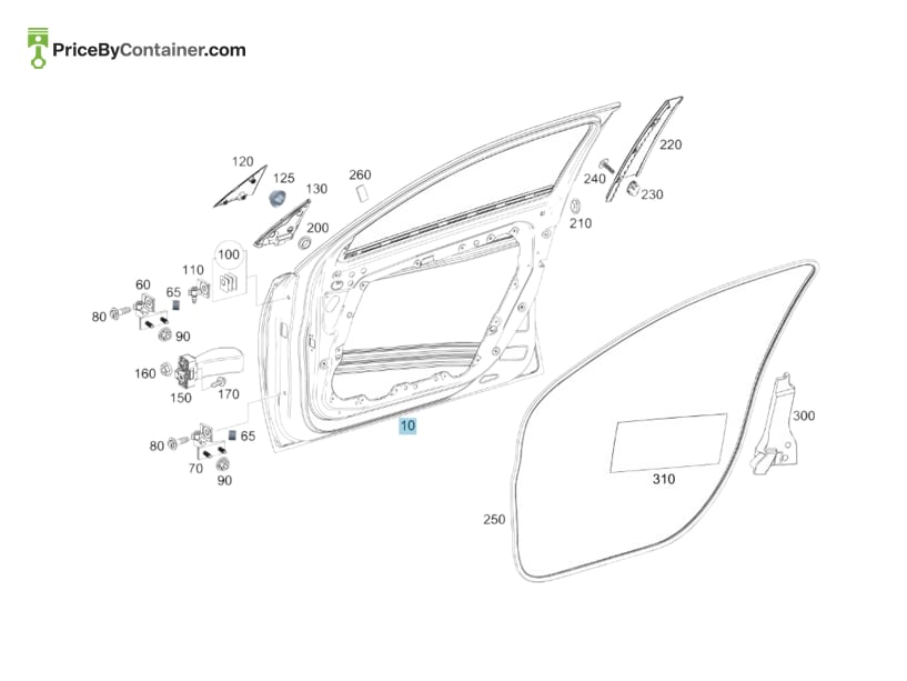 MERCEDES-BENZ 1777206205 — MERCEDES BENZ GENUINE DRIVER’S DOOR A1777206205