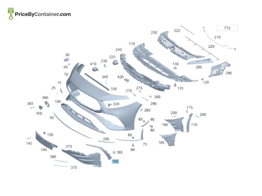 MERCEDES-BENZ 1778807103 — MERCEDES BENZ GENUINE SIDE SPOILER RIGHT LOWER A1778807103
