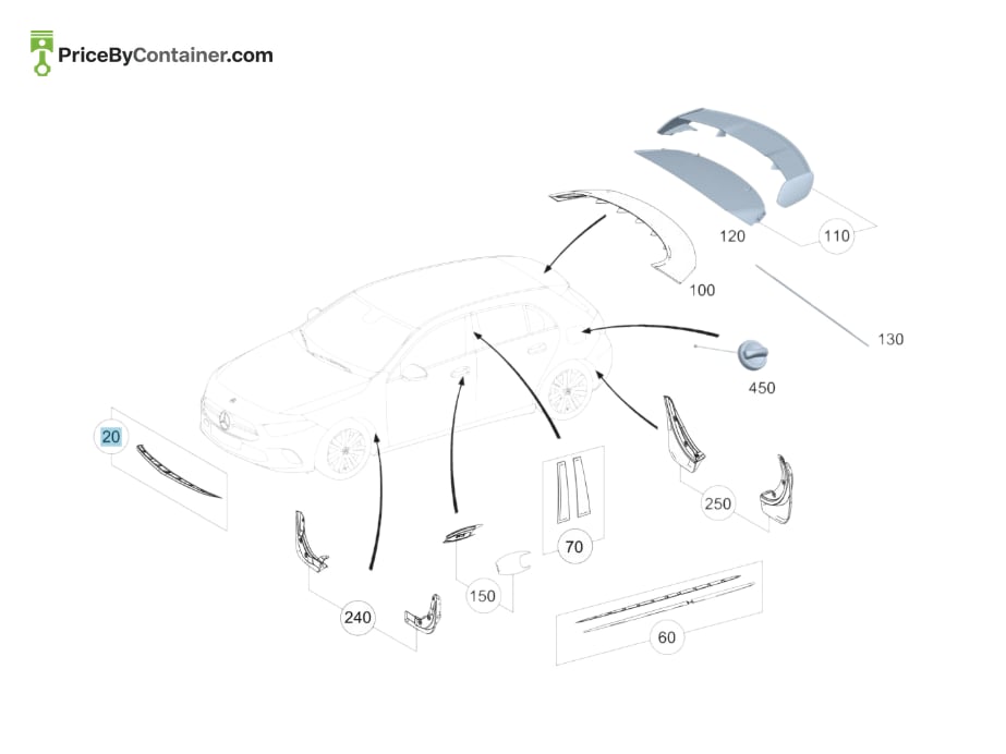 MERCEDES-BENZ 1778807702 — MERCEDES BENZ GENUINE FRONT SPOILER A1778807702
