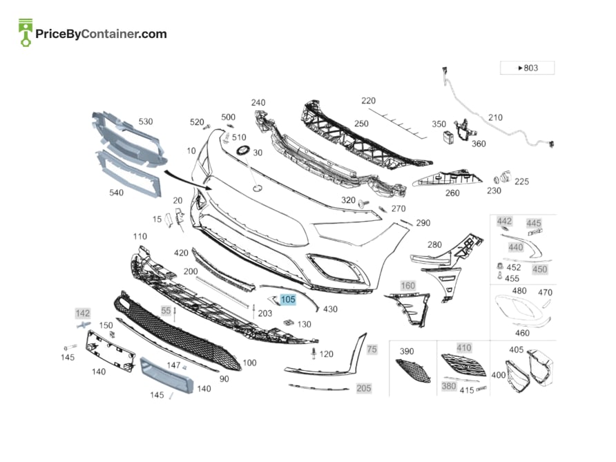 MERCEDES-BENZ 1778856803 — MERCEDES BENZ GENUINE COVER BUMPER AREA A1778856803