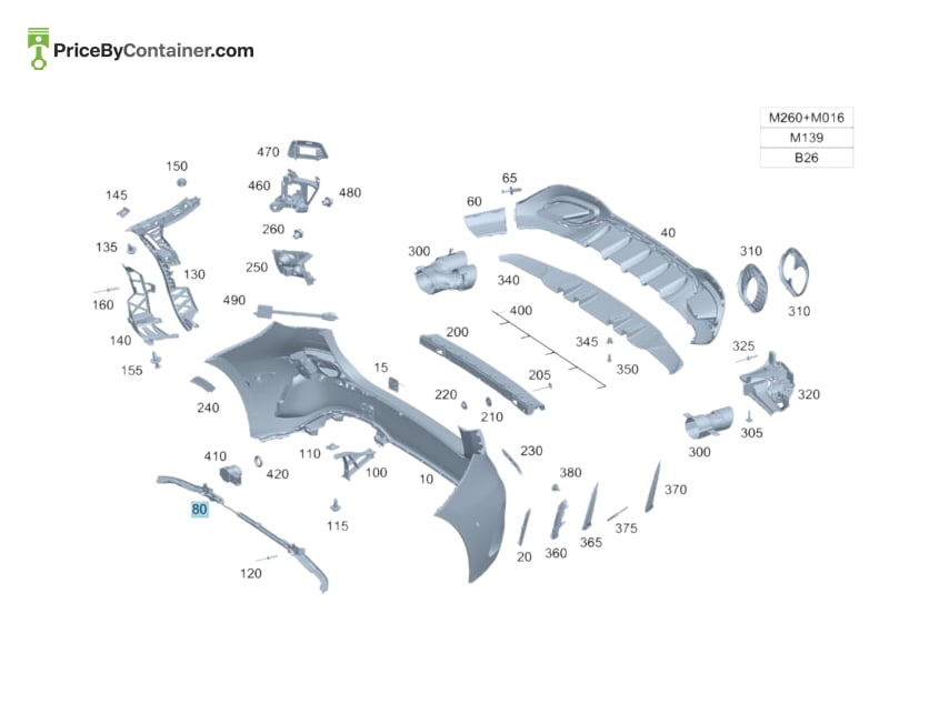 MERCEDES-BENZ 1778858503 — MERCEDES BENZ GENUINE COVER, BUMPER AREA A1778858503