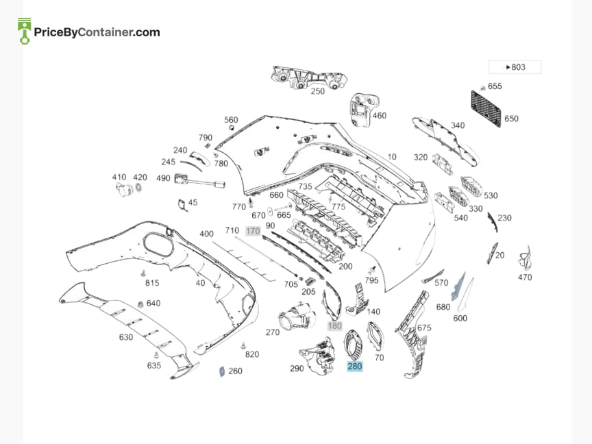 MERCEDES-BENZ 1778859003 — MERCEDES BENZ GENUINE COVER, BUMPER AREA A1778859003