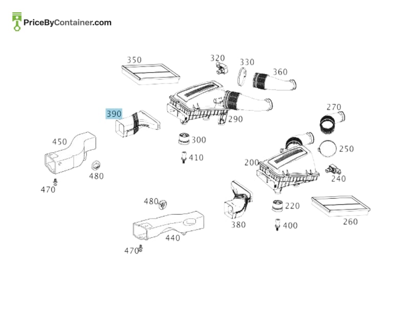 MERCEDES-BENZ 1780940197 — MERCEDES BENZ GENUINE AIR DUCT A1780940197