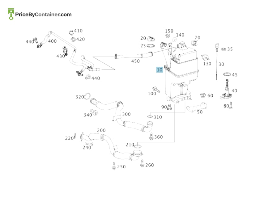 MERCEDES-BENZ 1781800300 — MERCEDES BENZ GENUINE OIL RESERVIOR A1781800300
