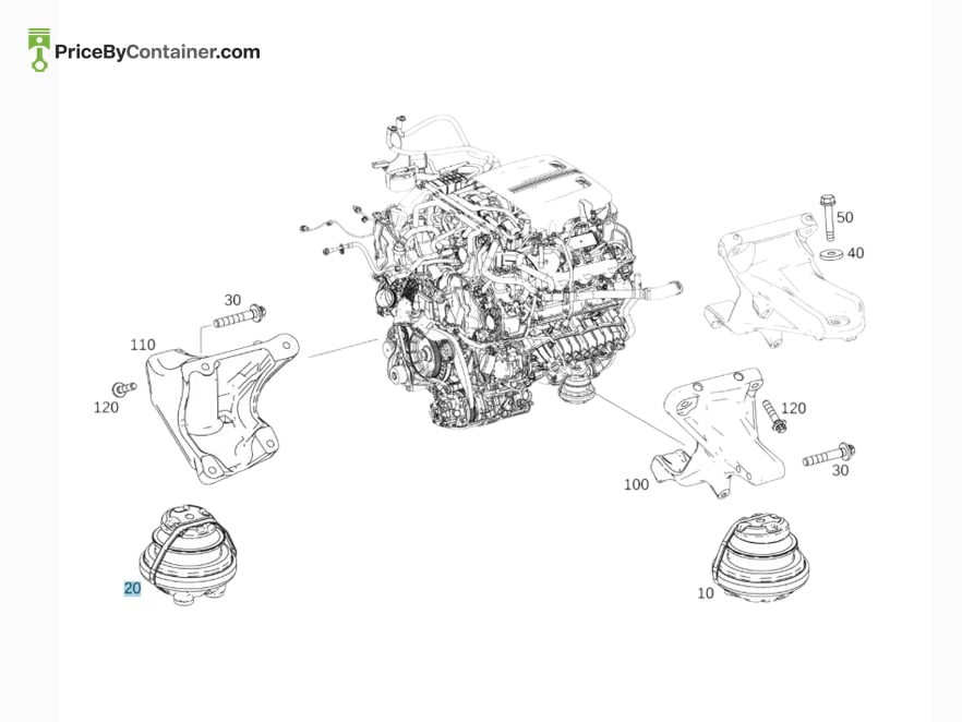 MERCEDES-BENZ 1902403400 — MERCEDES BENZ GENUINE GEAR MOUNT A1902403400