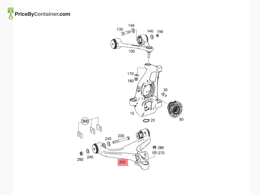 MERCEDES-BENZ 1903307501 — MERCEDES BENZ GENUINE TRANSV CONTROL ARM A1903307501