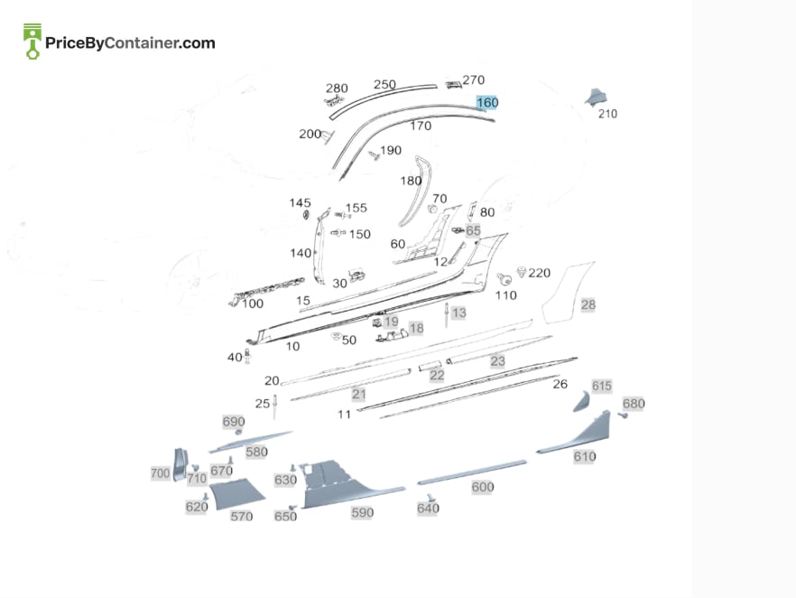 MERCEDES-BENZ 1906730300 — MERCEDES BENZ GENUINE TRIM STRIP A1906730300