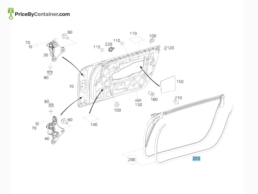 MERCEDES-BENZ 1907271700 — MERCEDES BENZ GENUINE DOOR SEALING A1907271700
