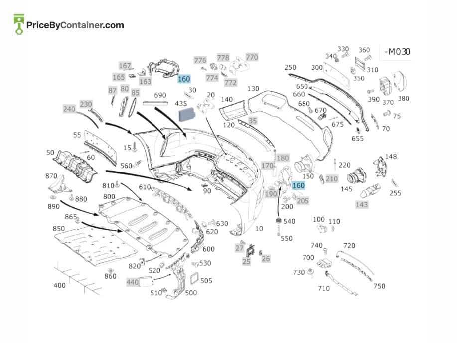 MERCEDES-BENZ 1908851102 — MERCEDES BENZ GENUINE BRACKET. BUMPEREXHAUST TIP AT LEFT A1908851102