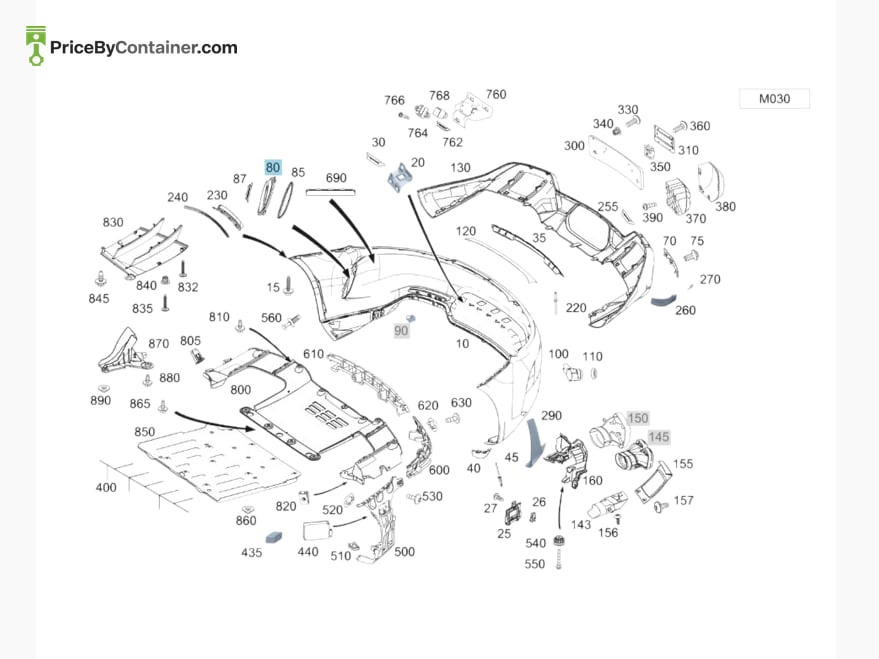 MERCEDES-BENZ 1908852801 — MERCEDES BENZ GENUINE COVER GRILLON TRIM. RIGHT A1908852801