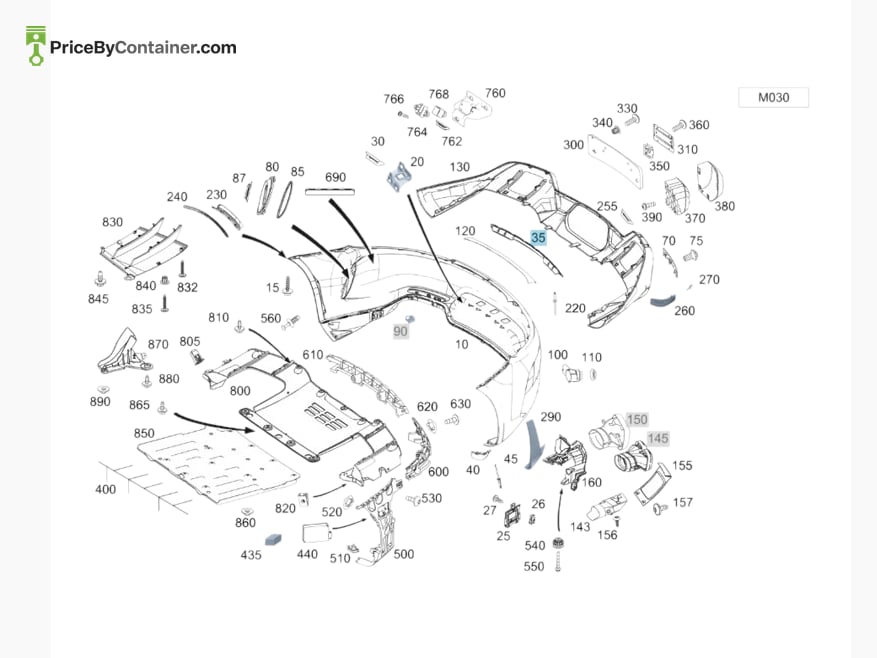 MERCEDES-BENZ 1908858800 — MERCEDES BENZ GENUINE VENTILATION GRILLECENTER BUMPER A1908858800