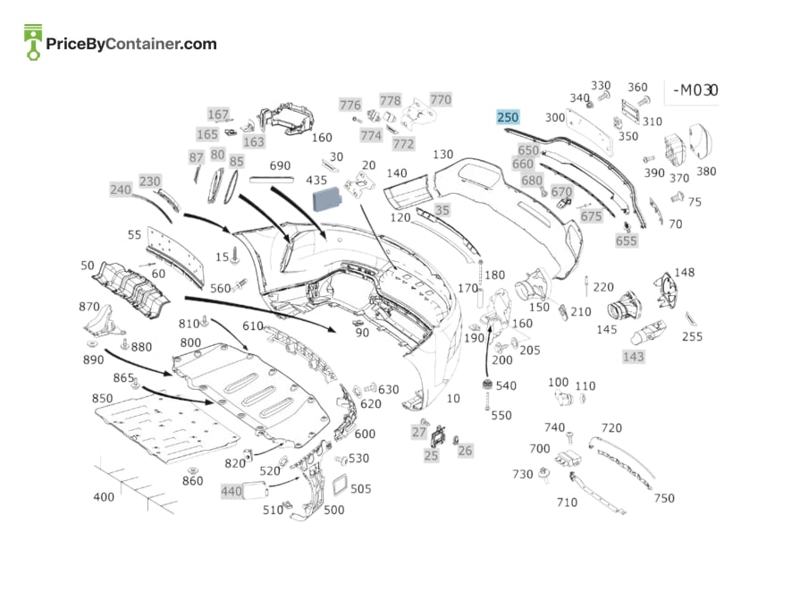 MERCEDES-BENZ 1908859001 — MERCEDES BENZ GENUINE TRIM STRIP A1908859001