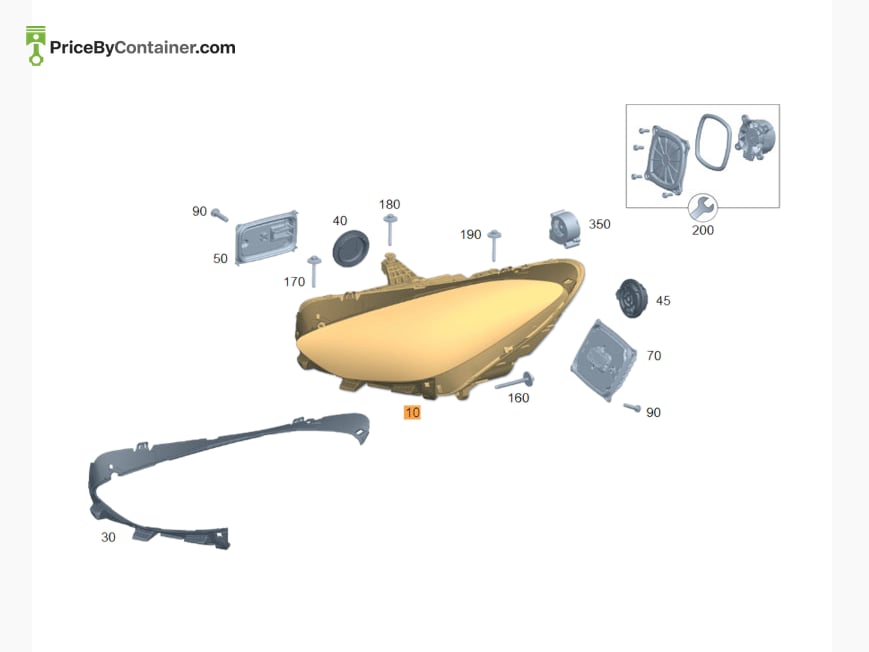 MERCEDES-BENZ 1929061001 — MERCEDES BENZ GENUINE HEADLAMP UNIT RIGHT A1929061001