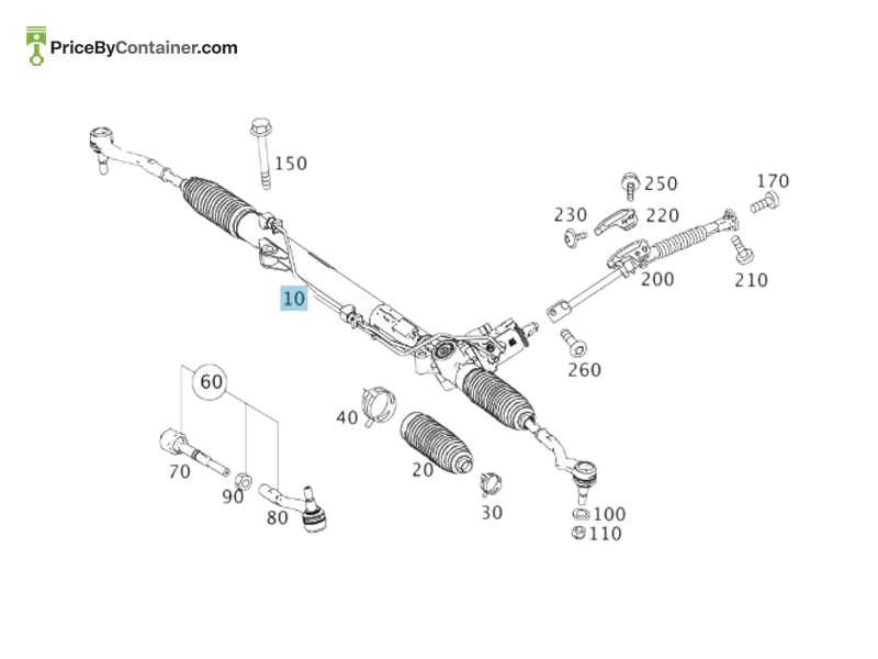 MERCEDES-BENZ 1974600000 — MERCEDES BENZ GENUINE STEERING RACK A1974600000