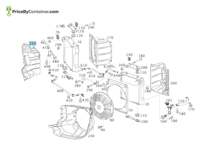 MERCEDES-BENZ 1975001416 — MERCEDES BENZ GENUINE AIR DUCT COOLER RHS A1975001416