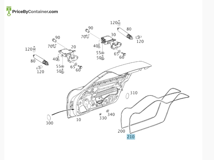MERCEDES-BENZ 1977250166 — MERCEDES BENZ GENUINE DOOR SEAL A1977250166