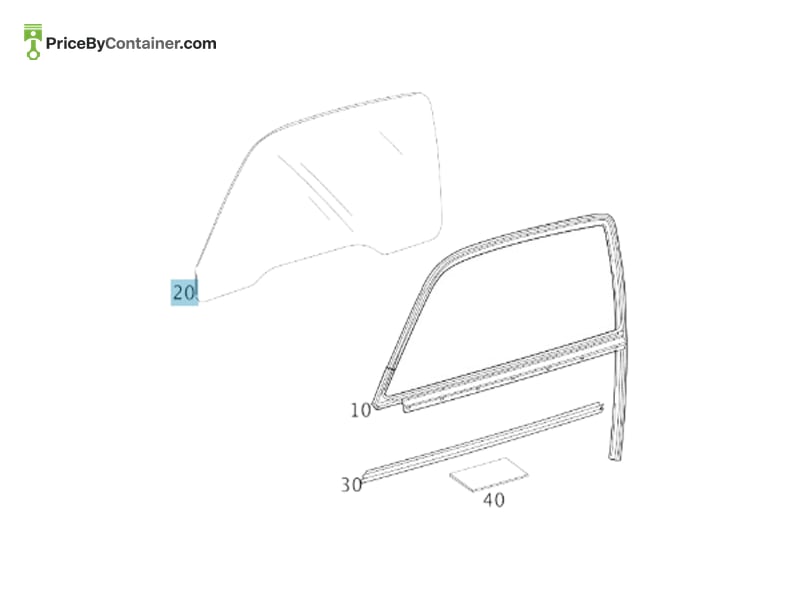 MERCEDES-BENZ 1977250310 — MERCEDES BENZ GENUINE DOOR GLASS A1977250310