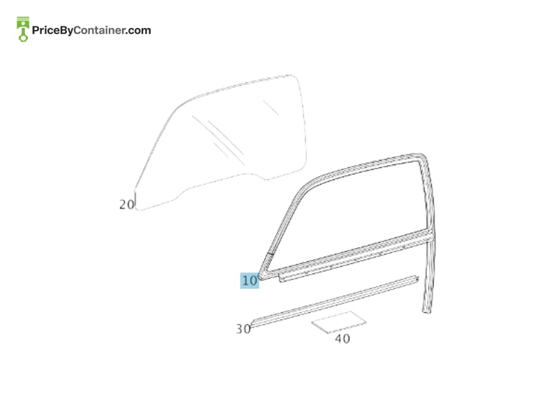 MERCEDES-BENZ 1977250325 — MERCEDES BENZ GENUINE WINDOW GUIDE RAIL A1977250325