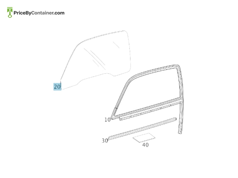 MERCEDES-BENZ 1977250410 — MERCEDES BENZ GENUINE DOOR GLASS A1977250410