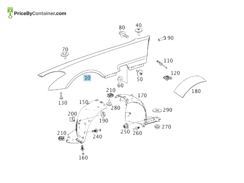 MERCEDES-BENZ 1978800906 — MERCEDES BENZ GENUINE FENDER FRONT A1978800906