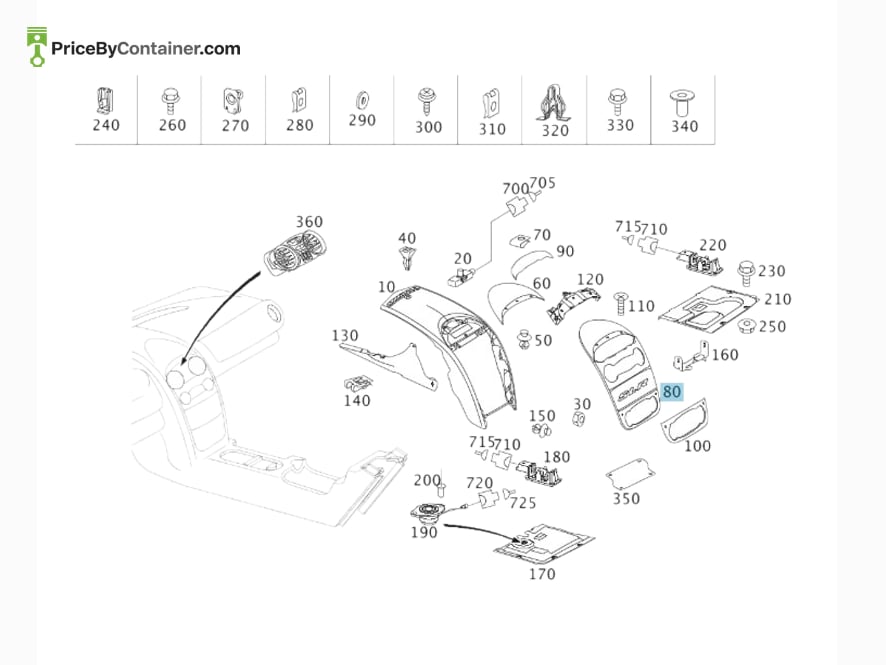 MERCEDES-BENZ 19968012069974 — MERCEDES BENZ GENUINE TRIM COVER A19968012069974