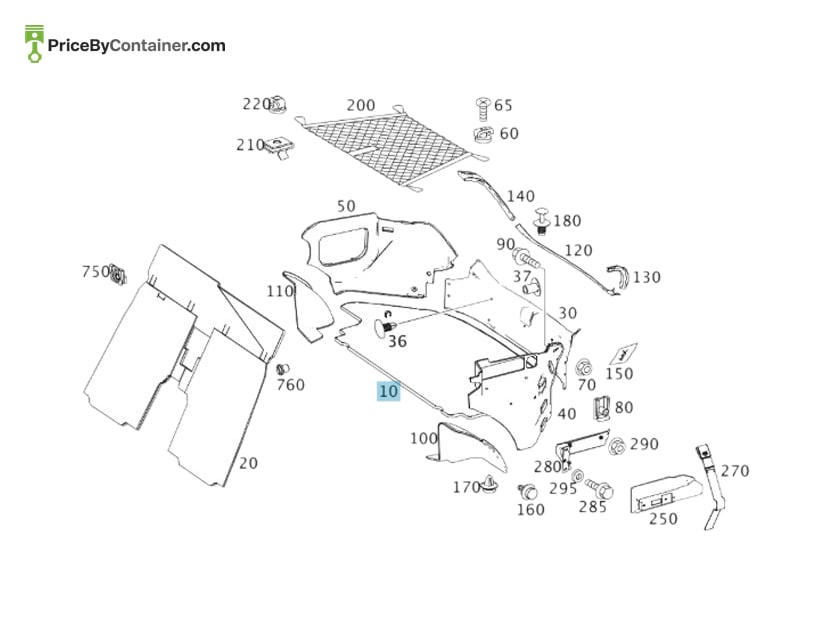 MERCEDES-BENZ 19969004429D45 — MERCEDES BENZ GENUINE LUGGAGE COVER A19969004429D45
