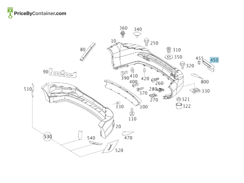 MERCEDES-BENZ 1997930888 — MERCEDES BENZ GENUINE SPOILER A1997930888