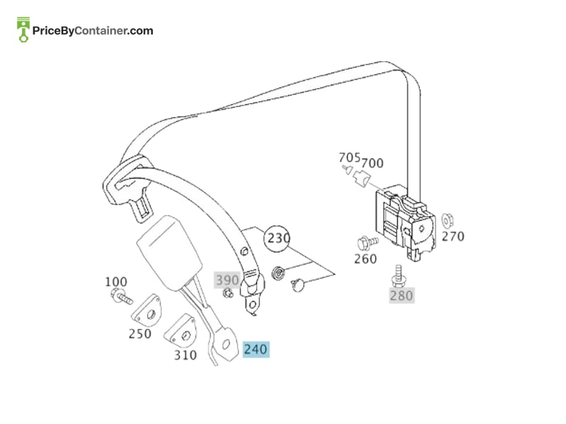 MERCEDES-BENZ 19986001699051 — MERCEDES BENZ GENUINE LATCH A19986001699051