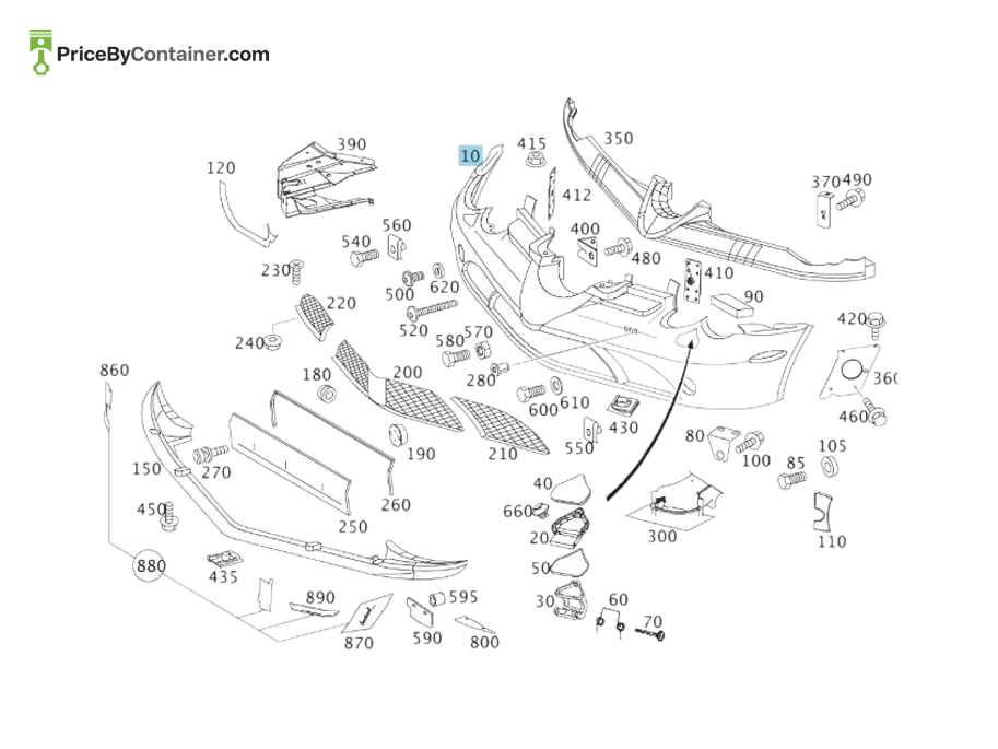 MERCEDES-BENZ 1998800270 — MERCEDES BENZ GENUINE BUMPER, FRONT A1998800270