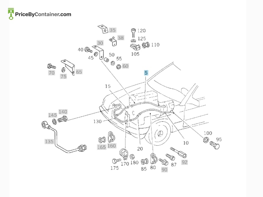 MERCEDES-BENZ 2012705496 — MERCEDES BENZ GENUINE GEAR HOSE A2012705496