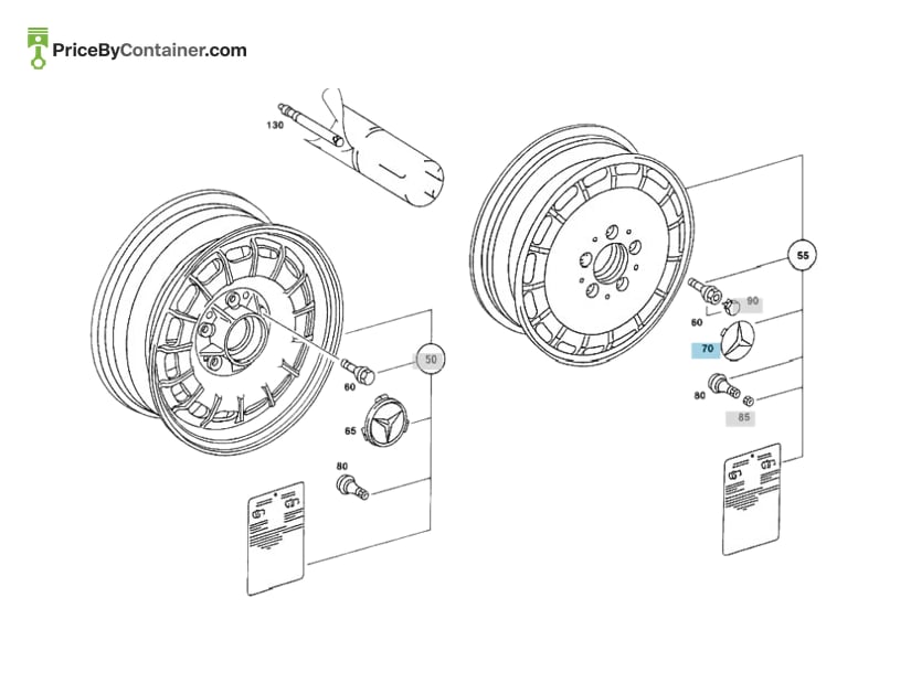MERCEDES-BENZ 2014010125/9040 — Mercedes-Benz Genuine HUB CAP 2014010125/9040