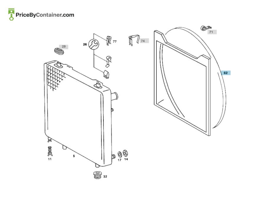 MERCEDES-BENZ 2015051155 — MERCEDES BENZ GENUINE FAN SHROUD A2015051155