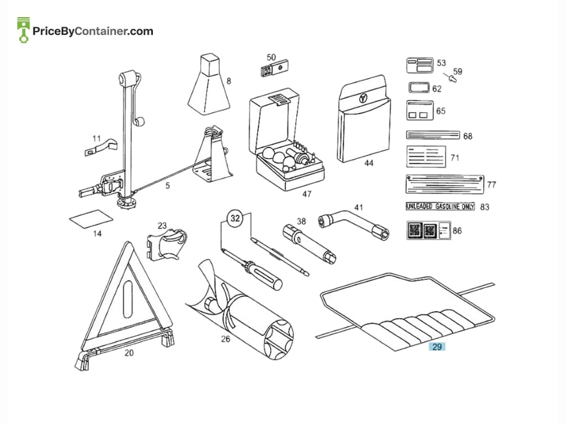 MERCEDES-BENZ 2015850001 — MERCEDES BENZ GENUINE TOOL BAG A2015850001