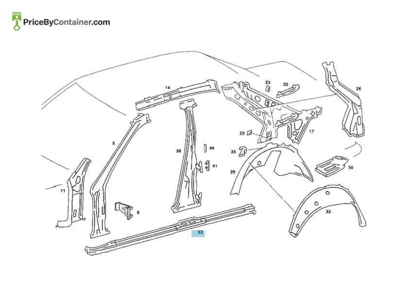 MERCEDES-BENZ 2016370235 — MERCEDES BENZ GENUINE LONGITUDINAL MEMBER A2016370235