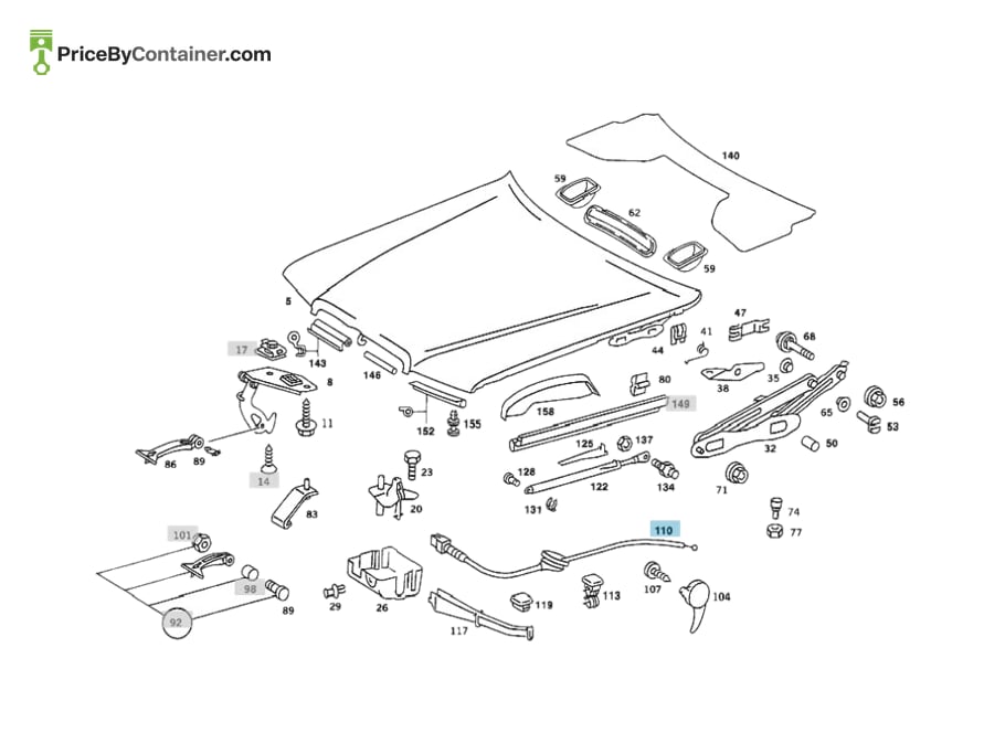 MERCEDES-BENZ 2018800559 — MERCEDES BENZ GENUINE HOOD CABLE A2018800559