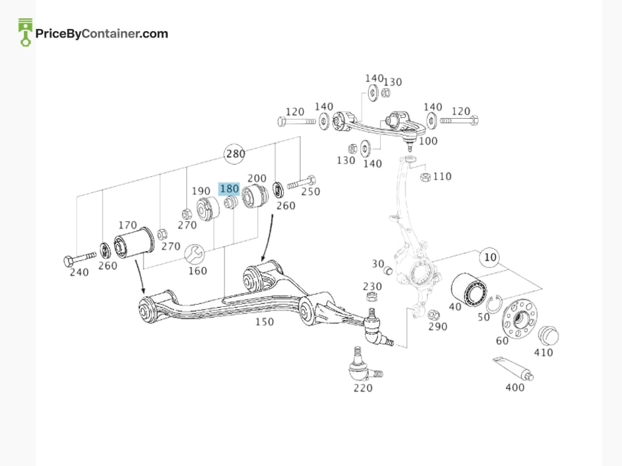 MERCEDES-BENZ 2023330120 — MERCEDES BENZ GENUINE COLLARED BUSHING A2023330120