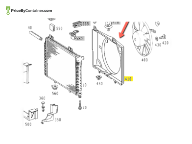 MERCEDES-BENZ 2025053555 — MERCEDES BENZ FAN SHOUROD GENUINE COOLING SYSTEM 2025053555