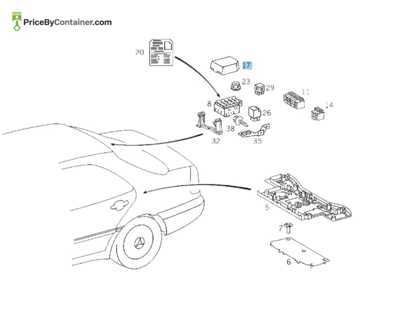 MERCEDES-BENZ 2025450803 — MERCEDES BENZ GENUINE FUSE BOX A2025450803