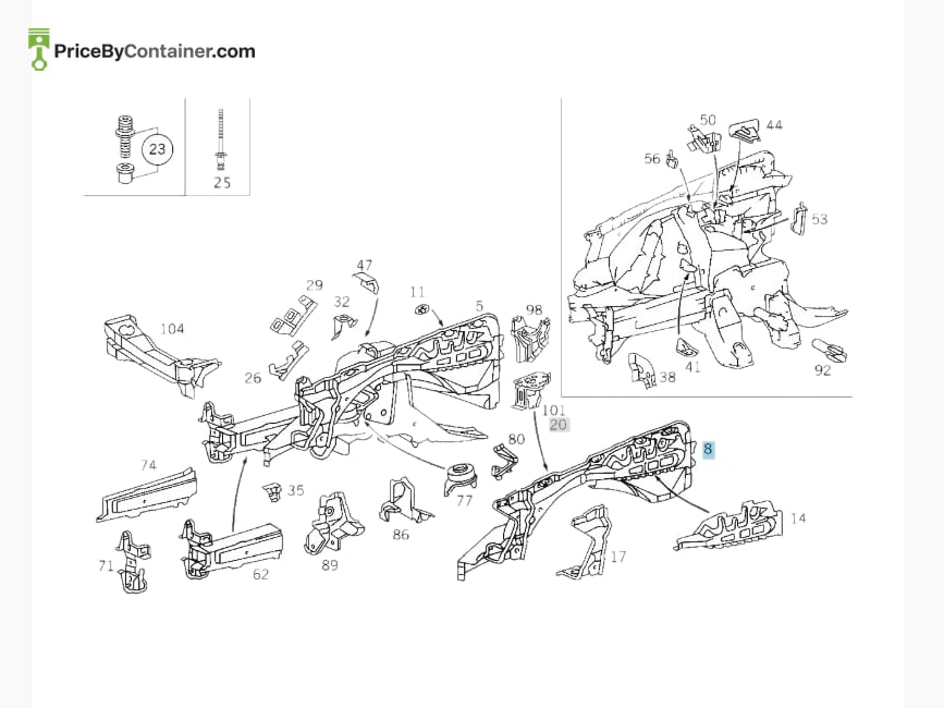MERCEDES-BENZ 2026205561 — MERCEDES BENZ GENUINE BUMPER SUPPORT A2026205561