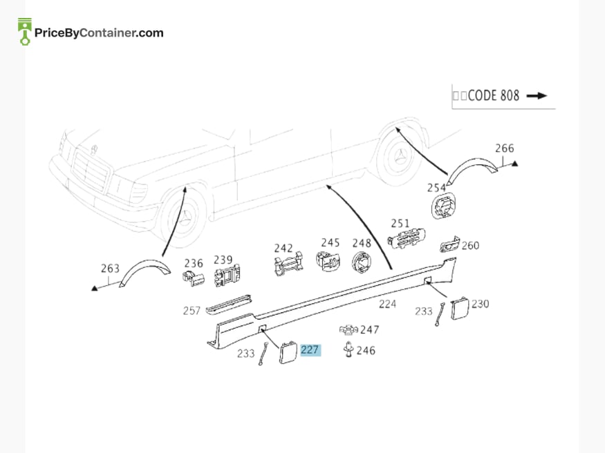 MERCEDES-BENZ 20269823309999 — MERCEDES BENZ GENUINE JACK COVER A20269823309999